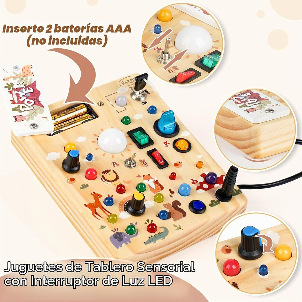 Joyreal - Tabla de madera para niños, juguetes Montessori para niños de 1