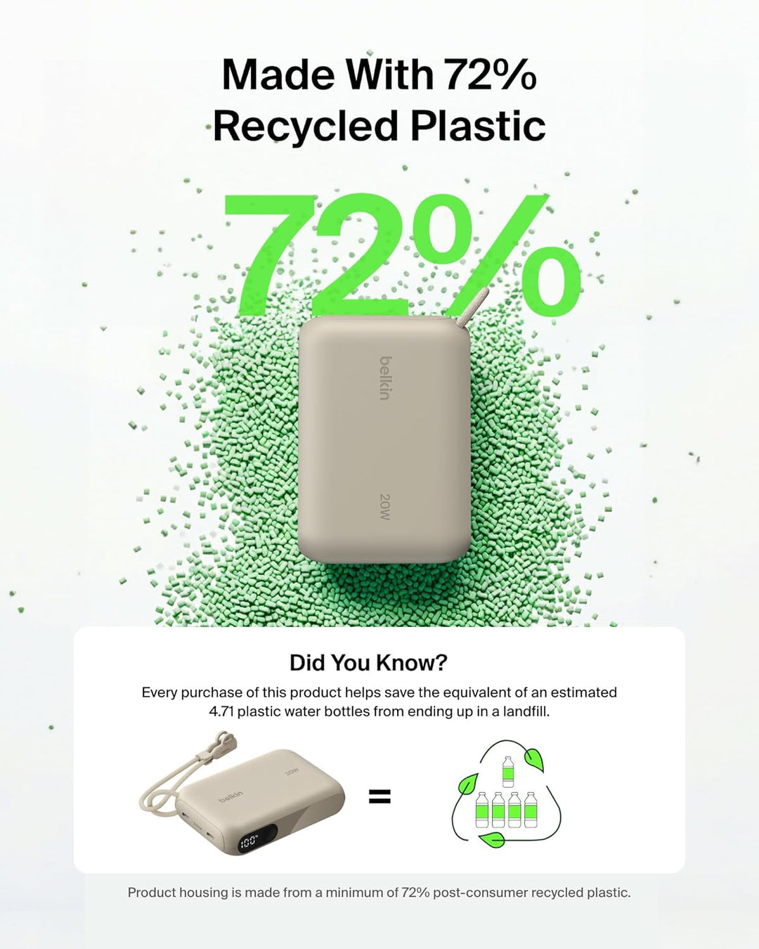 Belkin - Cargador portátil, banco de energía USB-C delgado de 10,00...