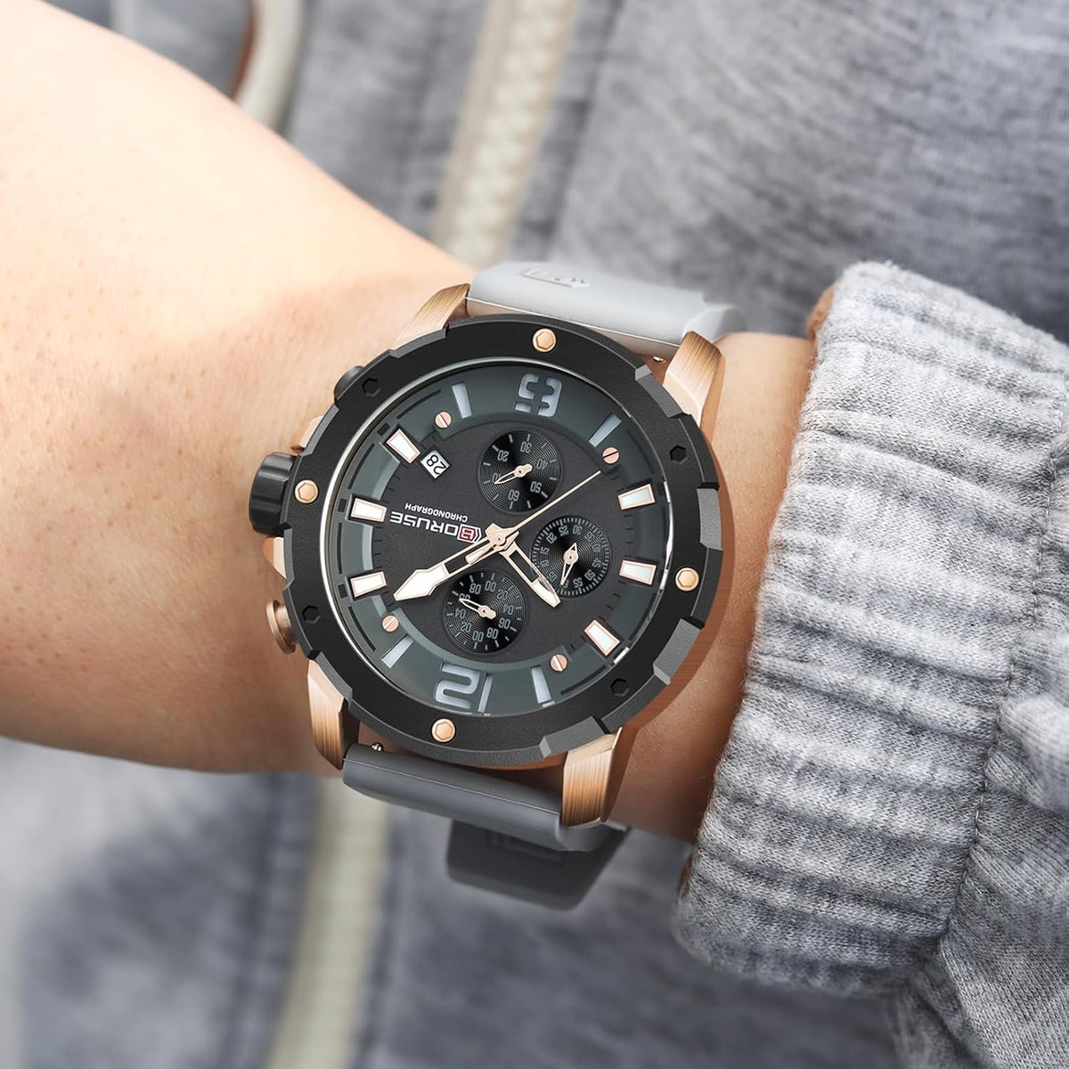 Reloj casual único para hombre, cronógrafo de moda de cara grande