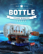 dOvOb - Juego de bloques de construcción de barco Titanic en una botella, conjunto de modelo de exhibición coleccionable creativo, gran idea de regalo de juguete para adultos y niños (878 piezas)