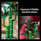 LEGO Botanicals - Juego de construcción de bambú de la suerte, planta artificial para decoración del hogar, adultos a partir de 18 años, regalo para cumpleaños para él, decoración de plantas falsas para mesa, escritorio, oficina, 10344
