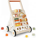 Centro de actividades de madera para caminar para bebés con música y juego