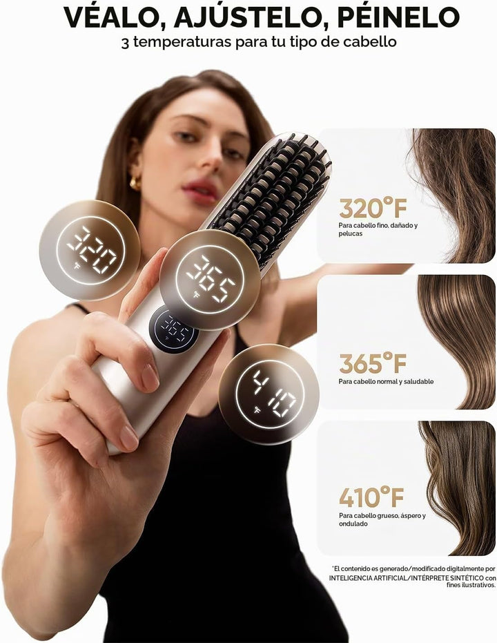 Bluvol I11 Apex Cordless Straightening Comb, Touch-Up Tool with Tra...