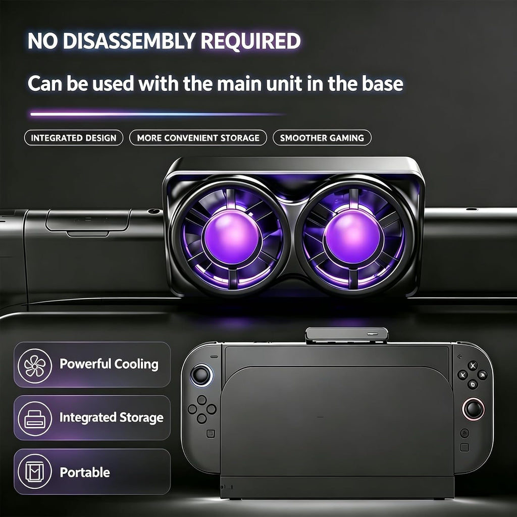 Tongzhuo Ventilador Refrigerante para Nintendo Switch 2, Enfriamiento Rápido, Dos Velocidades Ajustables (Algunas Ruidos de Aire Durante la Operación y ¡Se Debe Quitar la funda al Usar!)