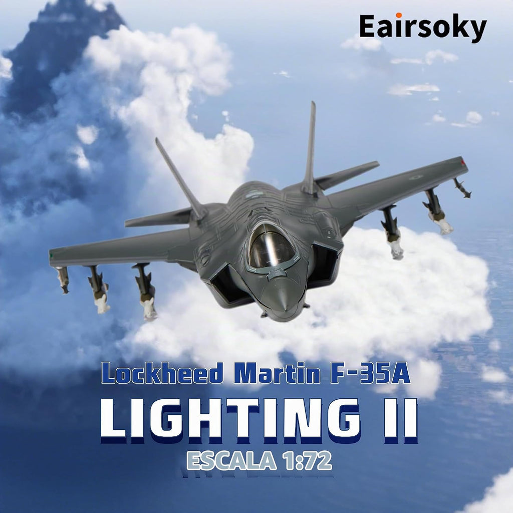 Escala 1:72 F-35A Lightning II Stealth Fighter Modelo de aeronave de fundición a presión Aviones militares Modelos de aleación para colección o regalo