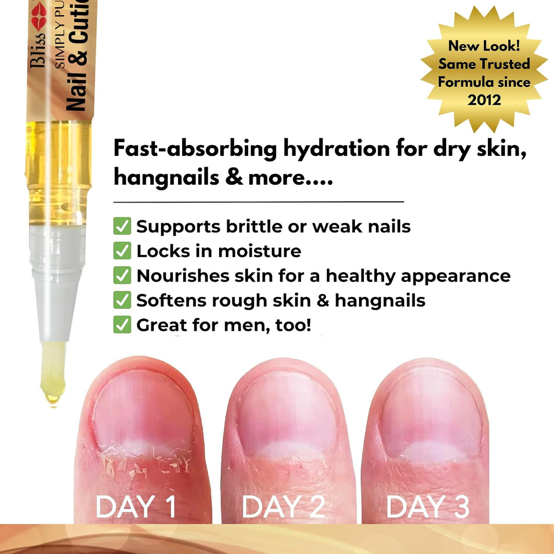 Bliss Kiss | 4 bolígrafos de cutícula de aceite de uñas con fraganc...