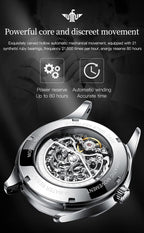 OUPINKE Relojes esqueleto dorados para hombre, Vestir de lujo, Automático Mecánico