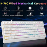 HUO JI Teclado mecánico para juegos con cable, 17 modos retroilumin...