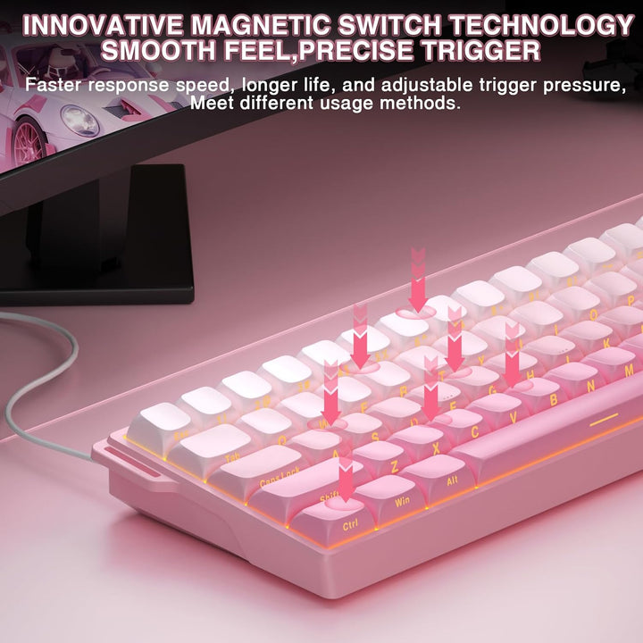 Aula WIN60 HE - Teclado mecánico para juegos 60% con cable, interru...