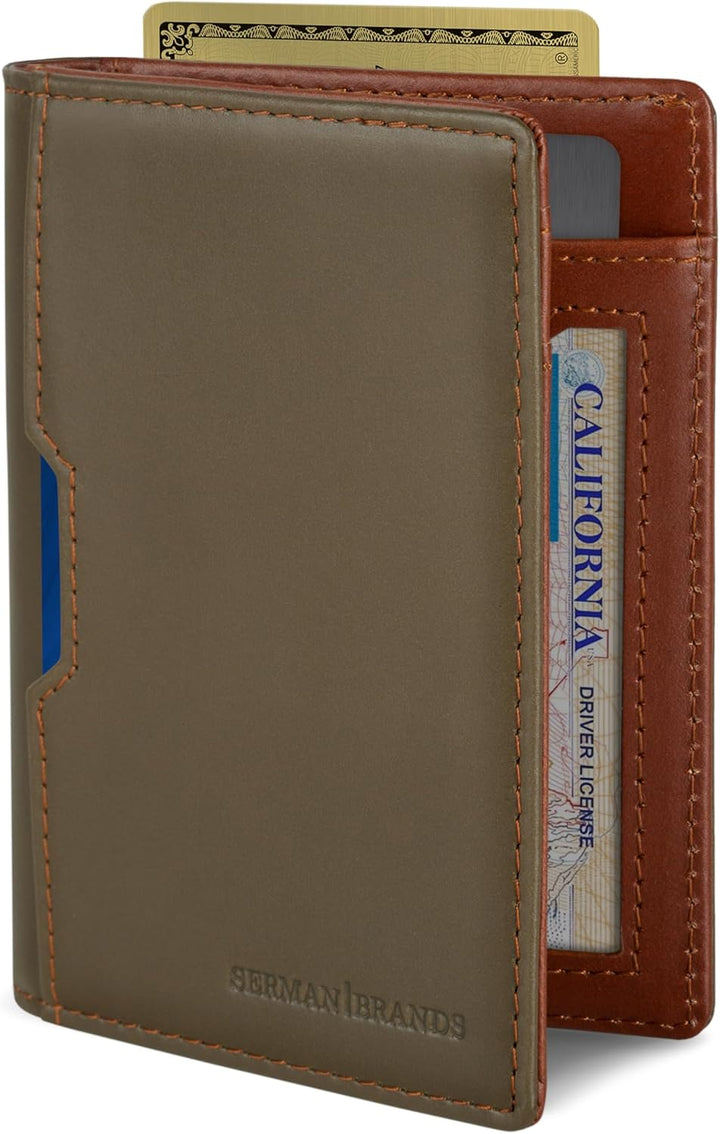 SERMAN BRANDS \u2013 Carteras para hombre, delgadas, de cuero, con...