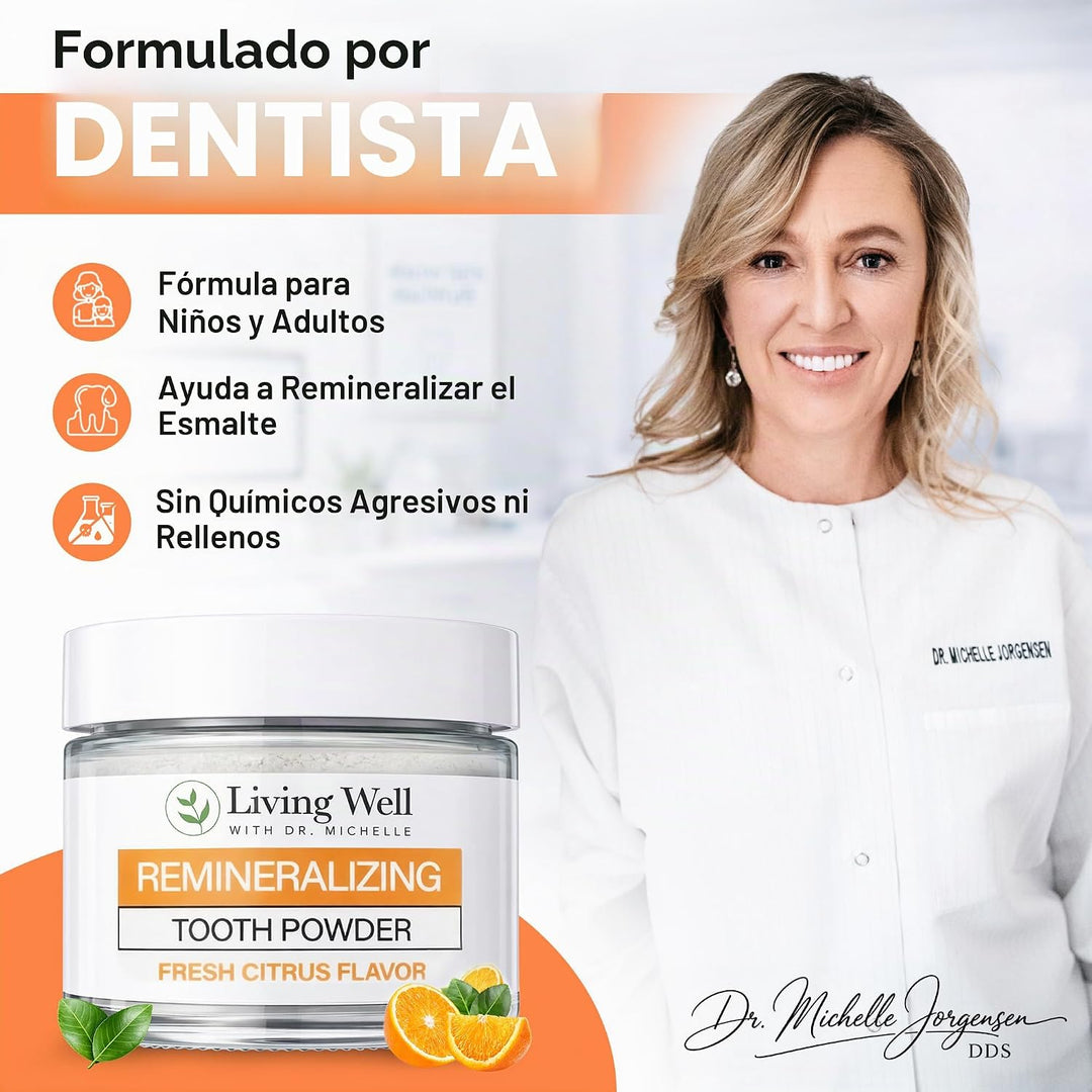 Living Well with Dr. Michelle Polvo de dientes remineralizante de c...