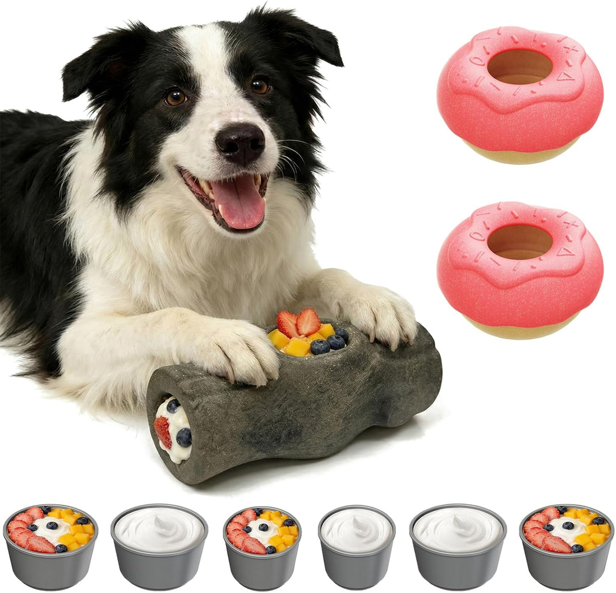 Juguete congelado todo en uno para perros con molde extraíble, juguete de enriquecimiento para masticar y lamer para estimulación mental, indestructible para masticadores agresivos, fibra de
