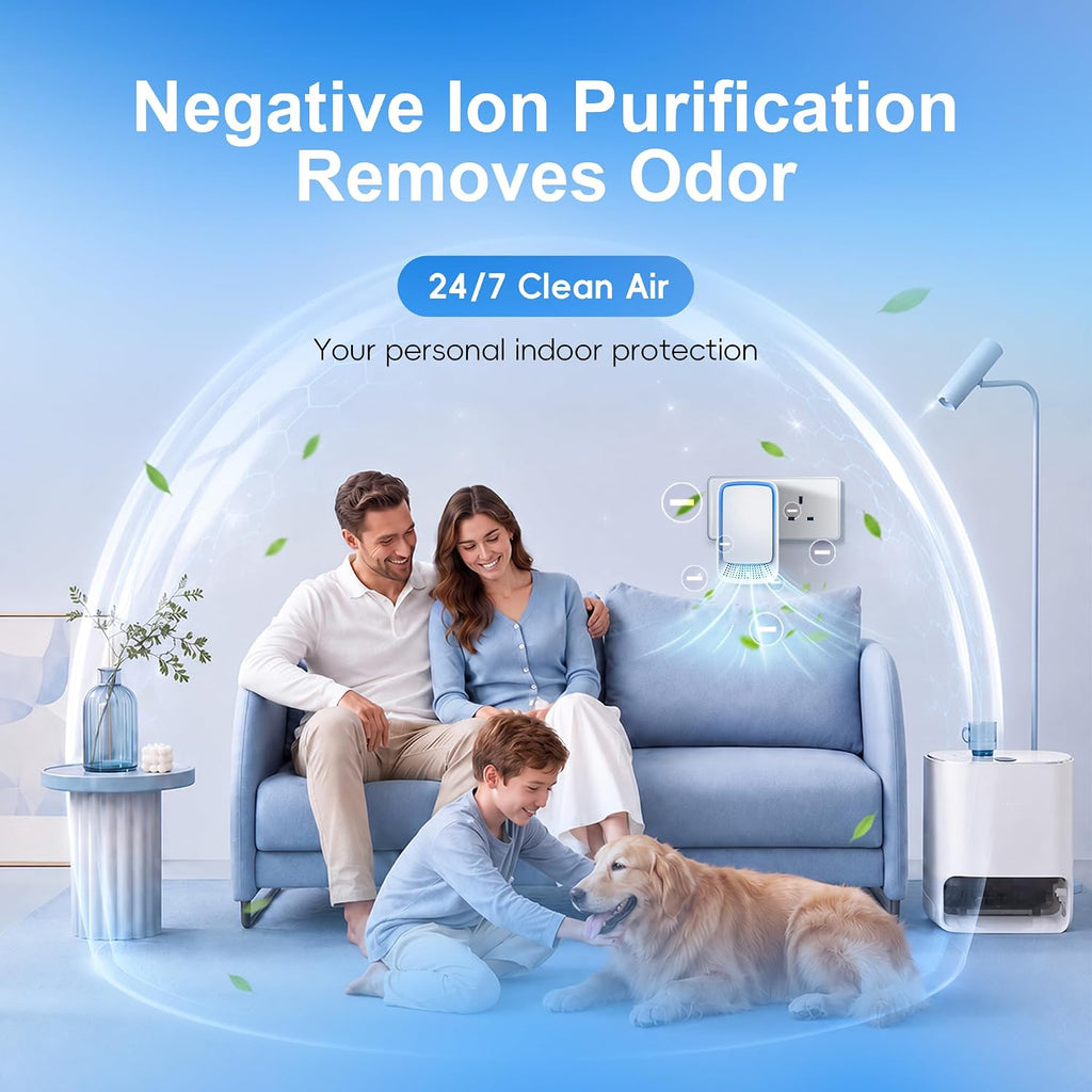 Plug In Air Ionizers 4 Pack - Pequeños Purificadores de Aire para el Hogar, Dormitorio, Viaje