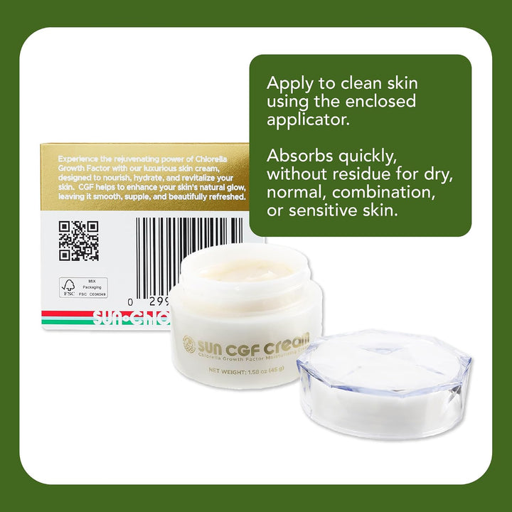 Sun Chlorella Crema hidratante facial que aumenta la hidratación pr...