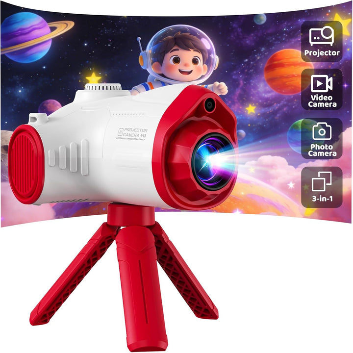 Cámara para niños con proyector, videocámara de video digital 1080P...