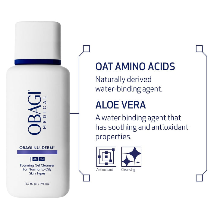 Obagi Nu-Derm Limpiador en Gel Espumoso para la cara \u2013 Limpiad...