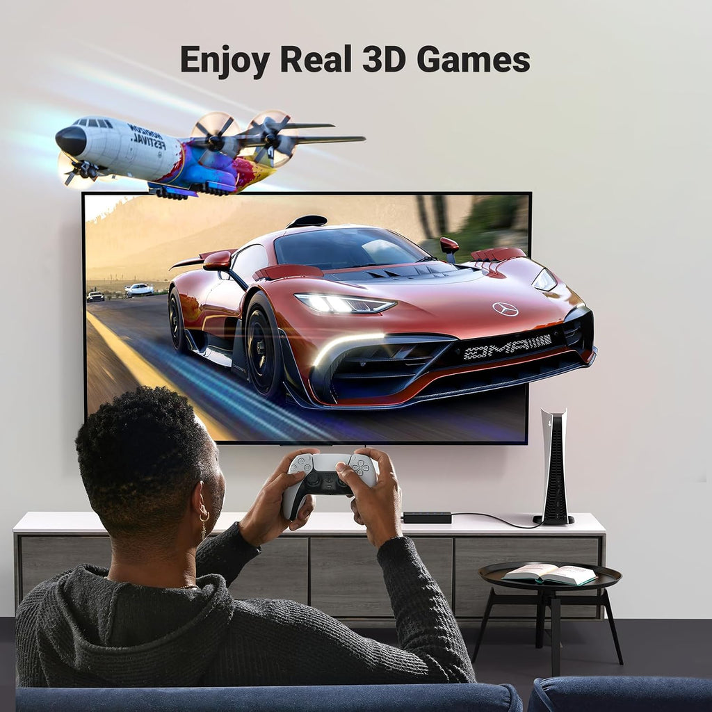 UGREEN Switch HDMI 5 en 1 Salida, 4K@60Hz, con Control Remoto, HDR, VRR, 3D, Negro