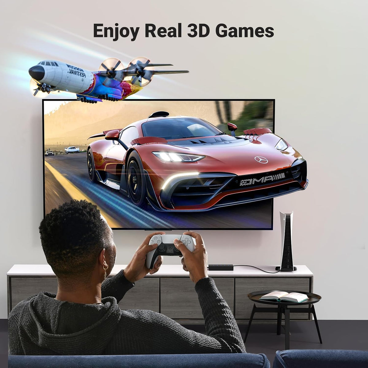 UGREEN Switch HDMI 5 en 1 Salida, 4K@60Hz, con Control Remoto, HDR, VRR, 3D, Negro