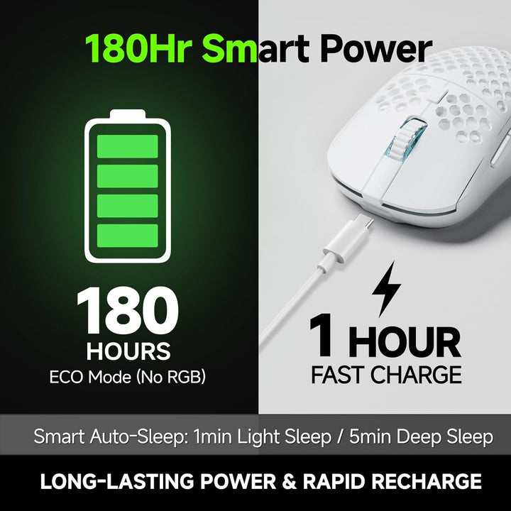 TMKB - Mouse inalámbrico para juegos, sensor óptico de 24000 DPI, b...