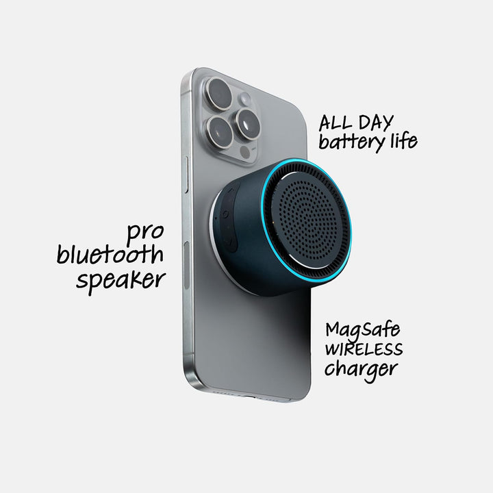 MagBeat - Altavoz Bluetooth con cargador inalámbrico magnético (Med...