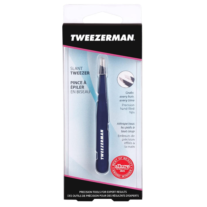 Tweezerman - Pinza inclinada exclusiva azul de noche, pinzas para d...