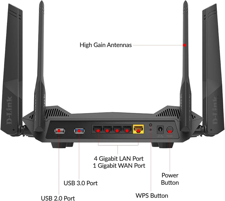 D-Link WiFi 6 Router AX5400 MU-MIMO Control de voz funciona con Ale...