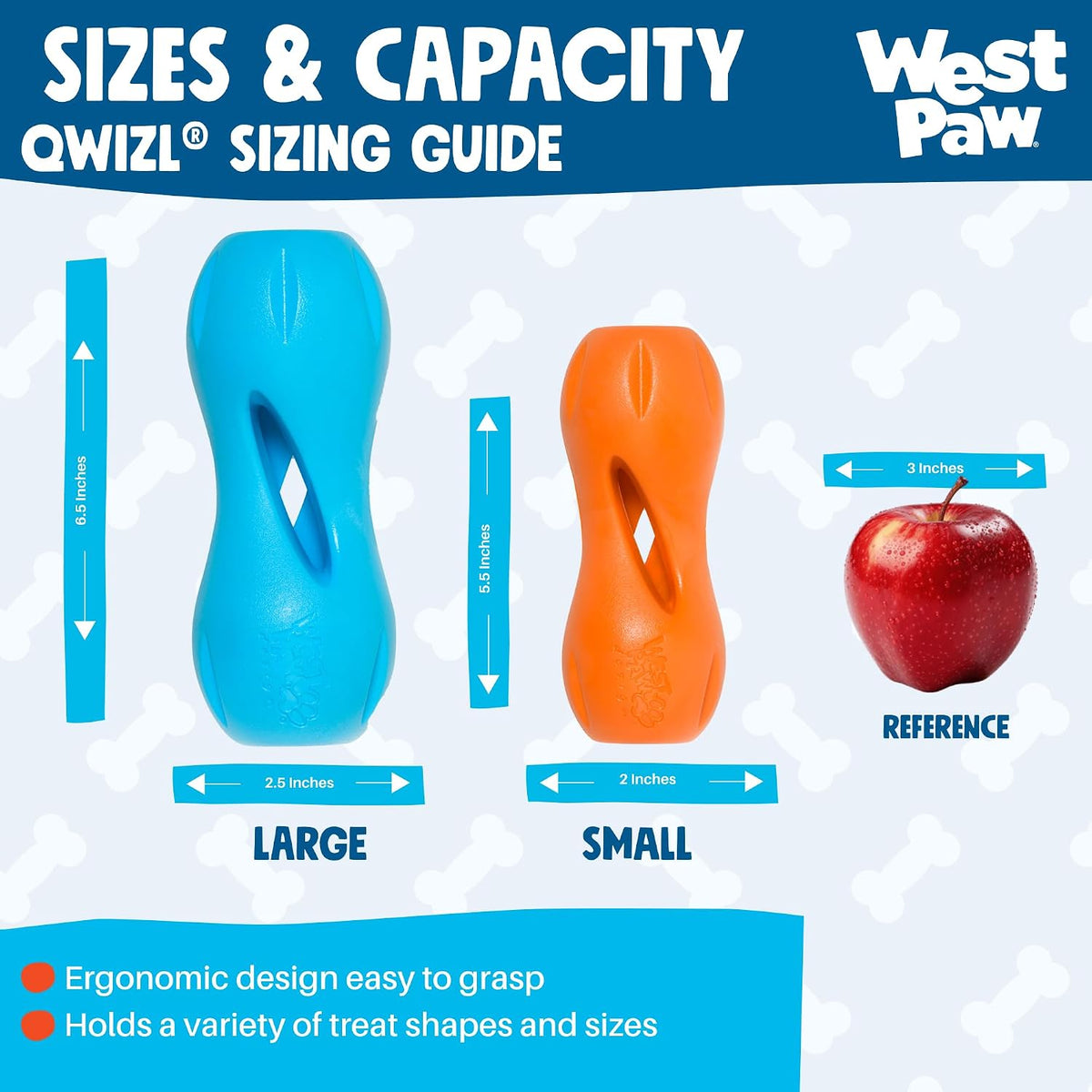 West Paw Zogoflex Qwizl Juguete Interactivo Dispensador de Premios Rompecabezas para Perros, Mandarina, Pequeño