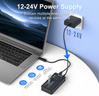 sentank, hub USB 3.0 de 14 puertos, alimentado