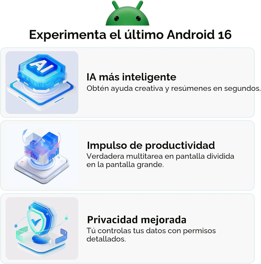 Tablet de 11 pulgadas, Android 16 Tablet con Gemini AI, 24 (6+128)...