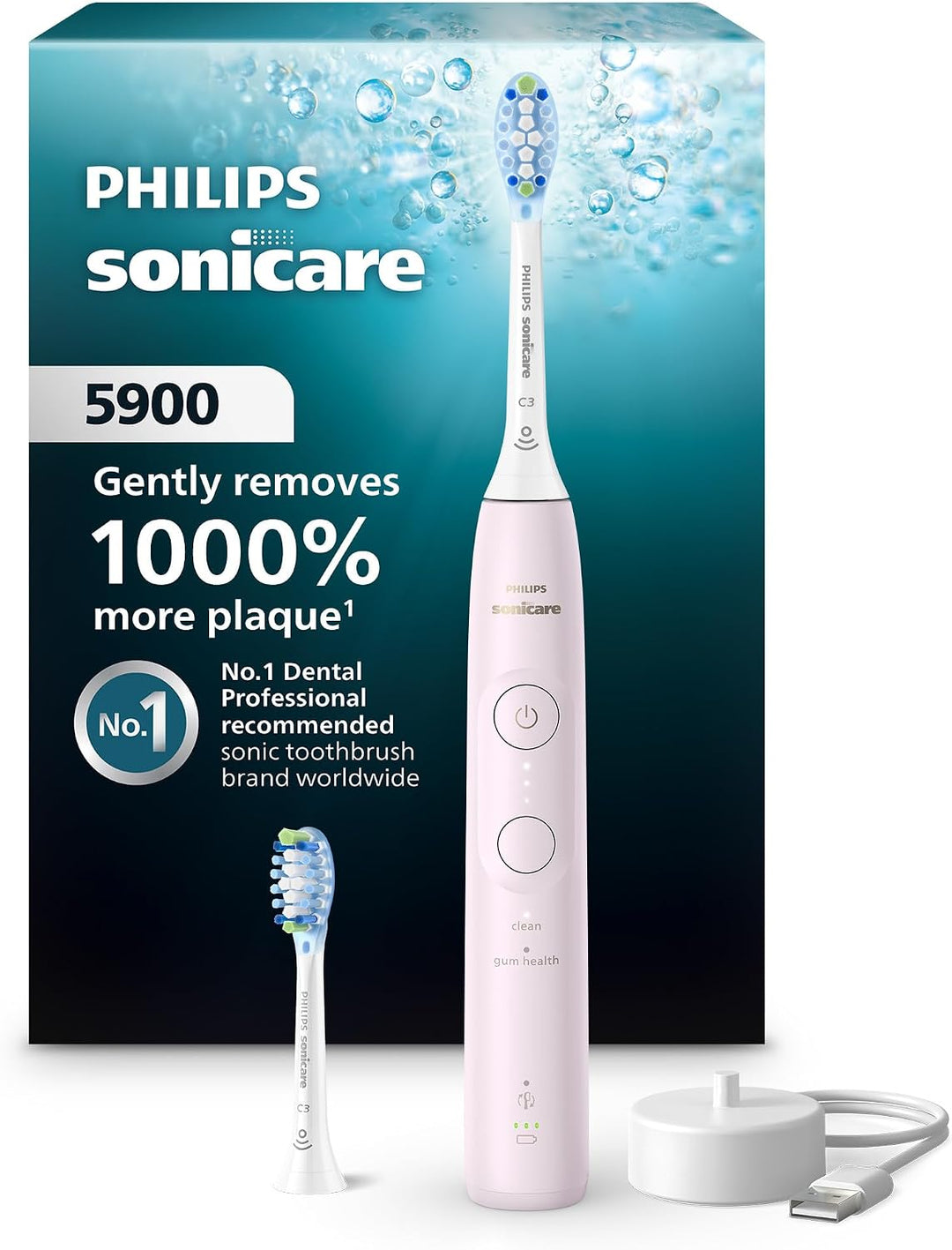 Philips Sonicare 5900 - Cepillo de dientes eléctrico recargable, 2...