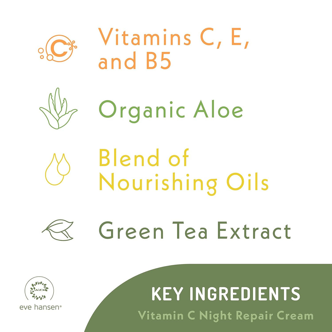 Vitamina C, crema reparadora de noche, crema hidratante antienvejec...