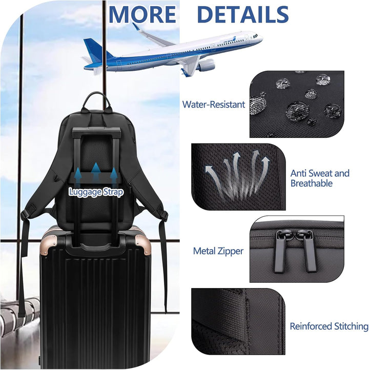 Mochila de negocios para hombres antirrobo resistente al agua mochi...