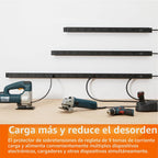 Amazon Basics Regleta protectora de sobretensiones, 9 tomacorrientes, resistente, metal, 600 julios, cable de extensión de 6 pies, montable, amplio espaciado, negro