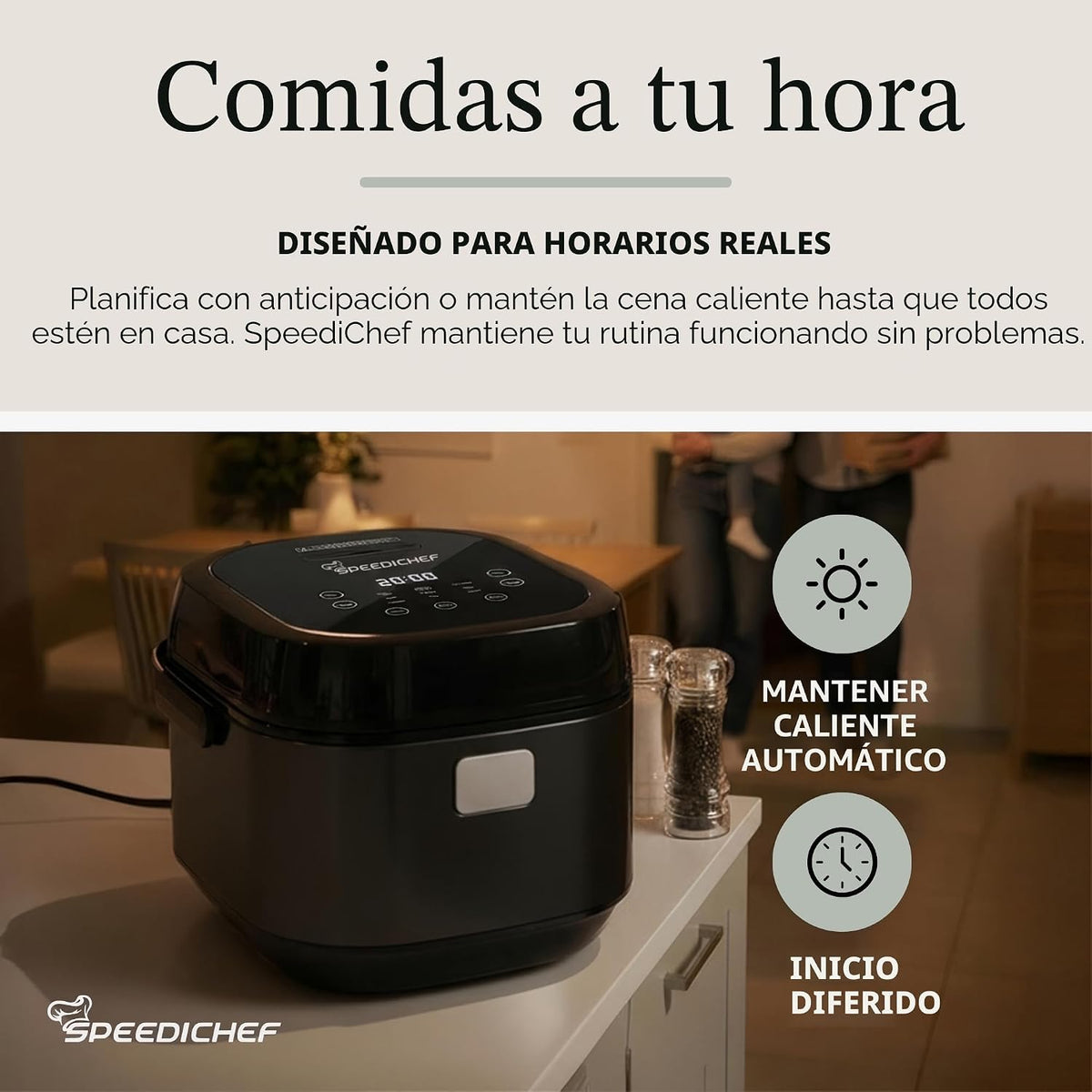 Olla arrocera y vaporera baja en azúcar para 10 tazas