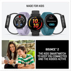 Garmin Bounce™ 2, Reloj inteligente para niños con funciones de llamada, mensajería y seguimiento de ubicación, color gris pizarra