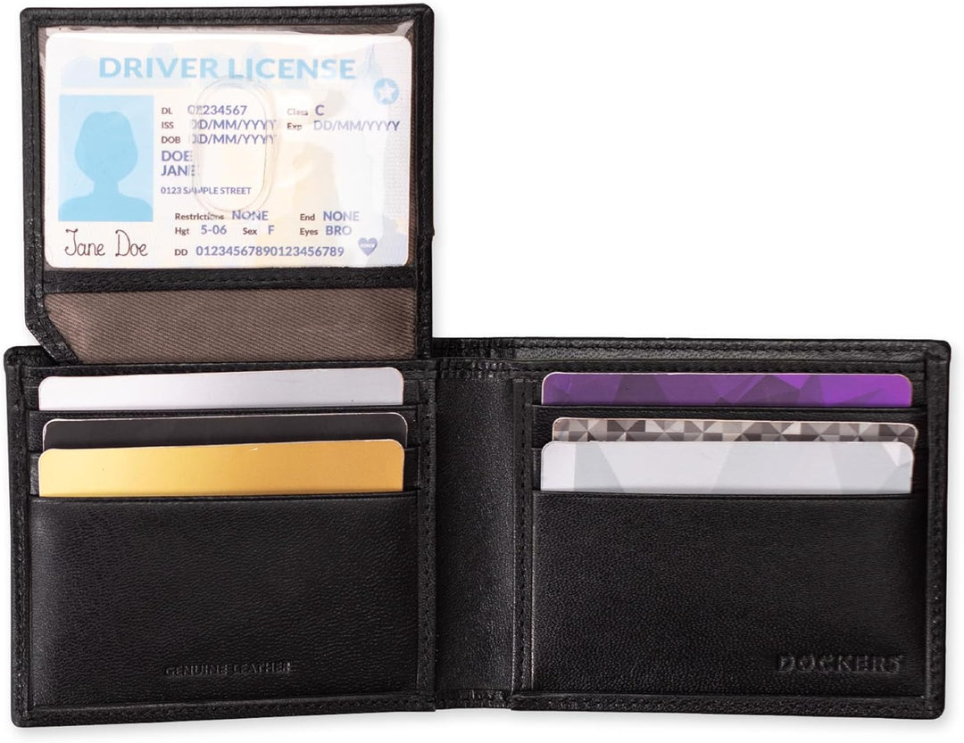 Dockers Mens piel Capacidad extra Slimfold Bifold Wallet