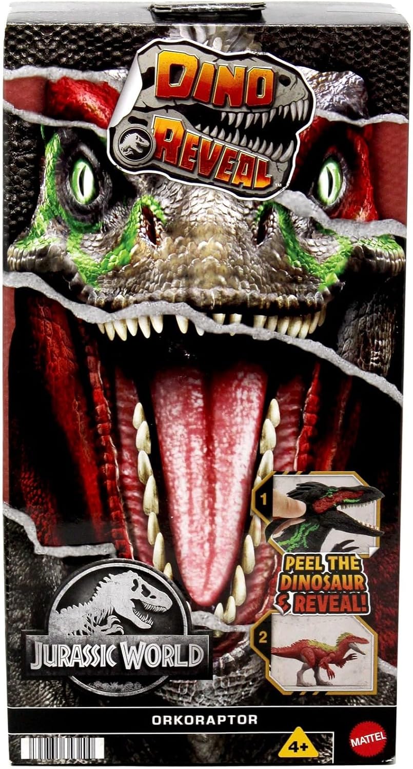 Mattel Jurassic World Dino Reveal Orkoraptor Figura de dinosaurio JKN06