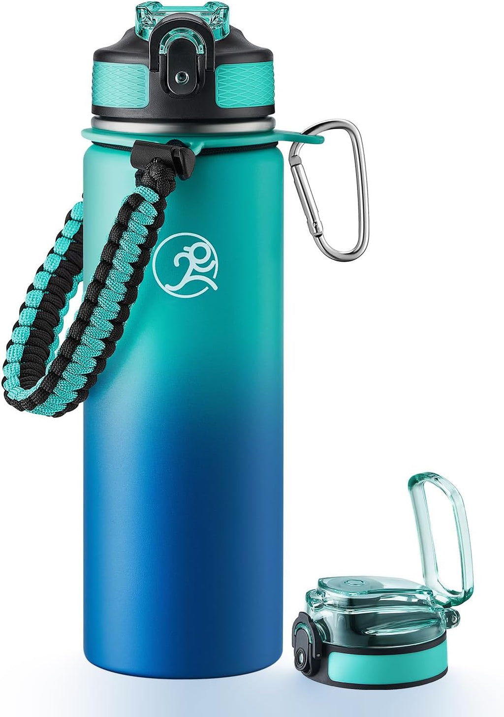 GOSWAG Botella de agua de viaje de acero inoxidable aislada de 24 onzas