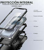 Funda para iPhone 16 con funda de clip para cinturón, 2 protectores de pantalla, protección de grado militar, anticaídas, a prueba de golpes, color negro
