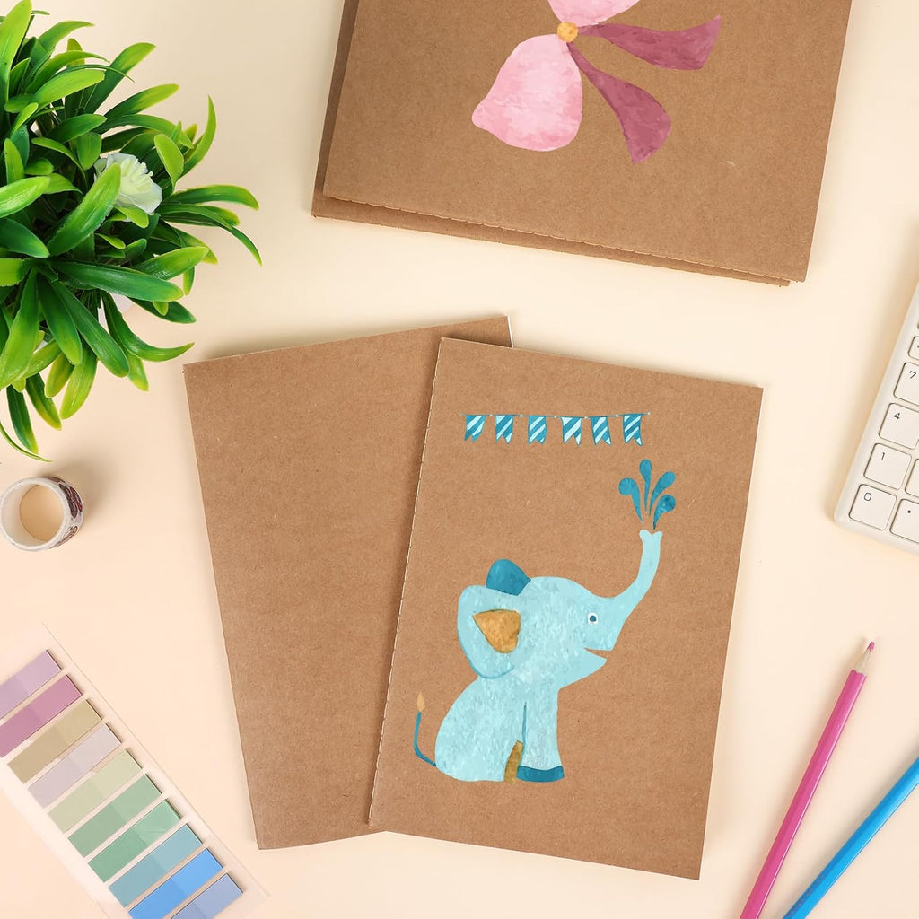 LABUK Paquete de 100 cuadernos de papel kraft rayados, diarios A5 a granel, cuaderno de 8.3 x 5.5 pulgadas a granel para diario de viajero, suministros de oficina escolar para regalos para estudiantes