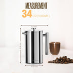 Cafetera francesa - para café espresso y té - por Utopia Kitchen, Acero inoxidable