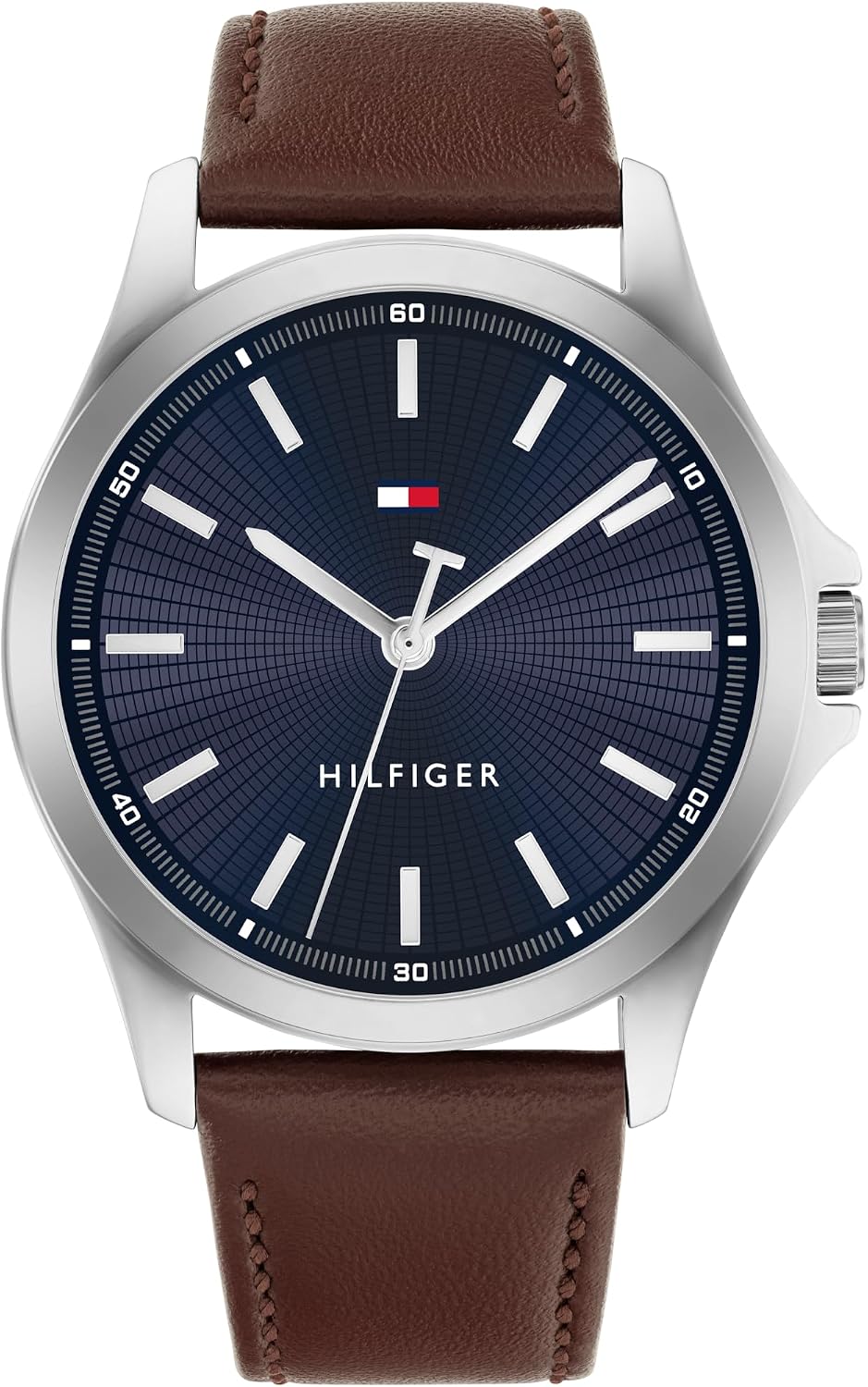 Tommy Hilfiger Hombre Reloj de cuarzo de 3 manecillas – Caja de 42mm, correa de cuero, 3 ATM de resistencia al agua, reloj moderno para uso diario, regalo para él