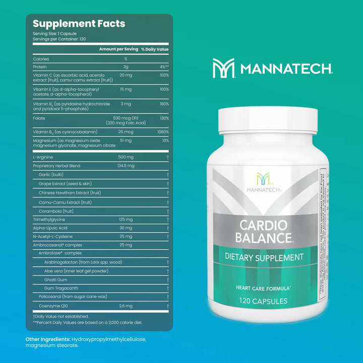 Mannatech CardioBALANCE®, formulado con ácido fólico, L-arginina y...