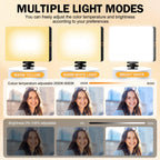 Luz de selfie de 120 LED para iPhone, luz de teléfono portátil con clip y adaptador de trípode de cámara, recargable de 5000 mAh, 3 modos de iluminación, CRI 97+ para grabación de video, TikTok, anillos de montaje de trípode