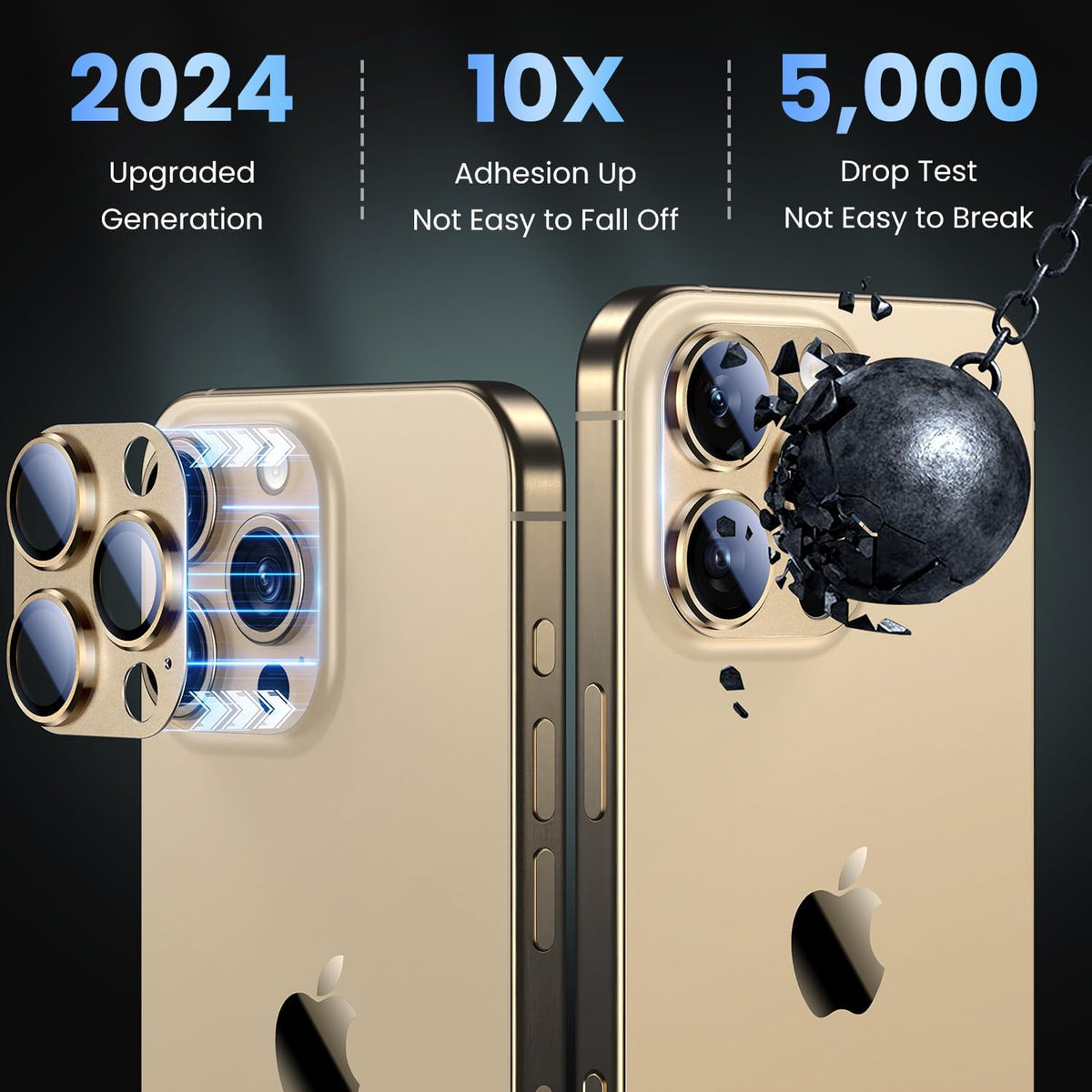 Uyiton Protector de lente de cámara para iPhone 16 Pro/iPhone 16 Pro Max