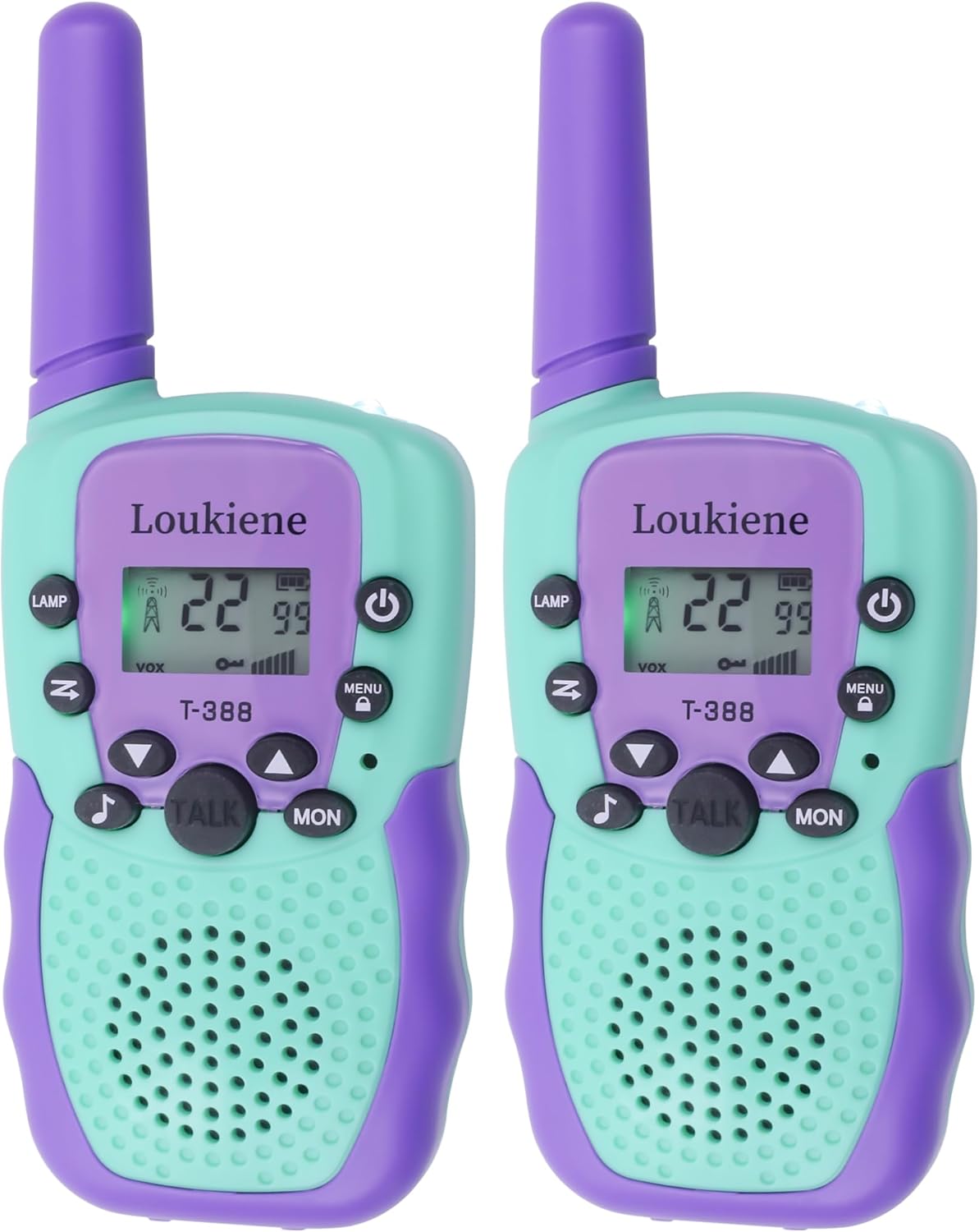 LOUKIENE Walkie Talkies para niños de 22 canales de radio de 2 vías...