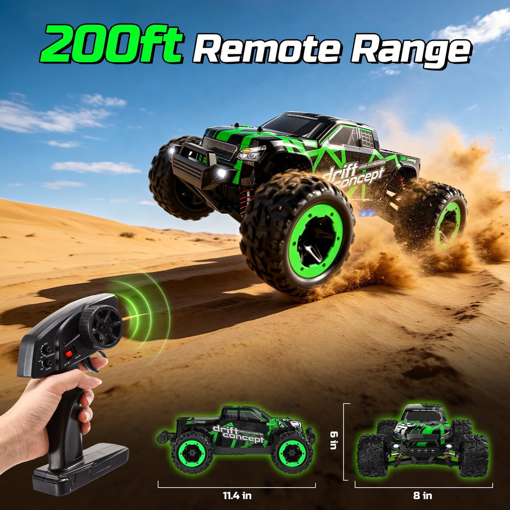 HOLYFUN Coche RC de 18 MPH, camión de control remoto todoterreno de alta velocidad 4WD escala 1:18