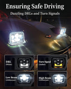 HWSTAR Par de faros delanteros LED H6054 de alta calidad, 5 x 7, 7 x 6, repuesto de haz sellado, compatible con Jeep Cherokee, XJ Wrangler, YJ, DRL, señal de giro alta/baja