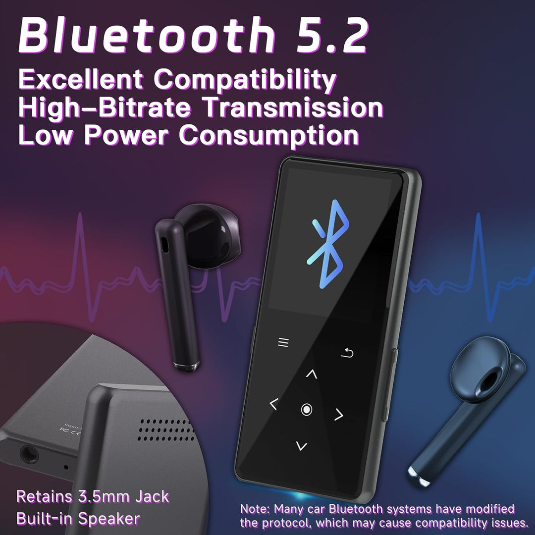 Reproductor MP3 de 128 GB con Bluetooth, reproductor de música port...
