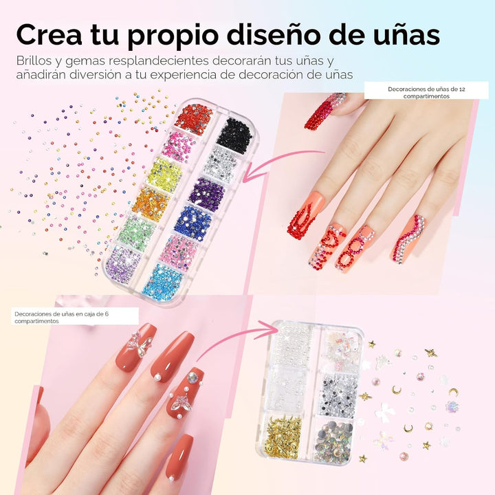 COSCELIA Kit de uñas acrílicas para principiantes con todo, 4 pieza...